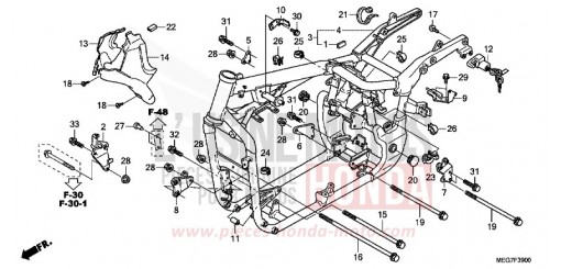 FRAME BODY (VT750C2B/C2S/CS/C/CA) VT750CSC de 2012
